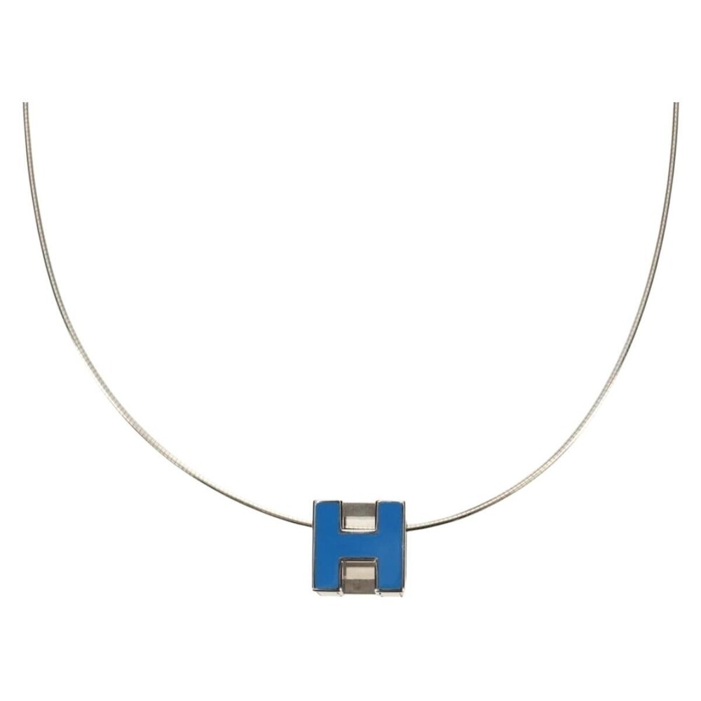 Hermes Cage De H Cube Necklace Silver